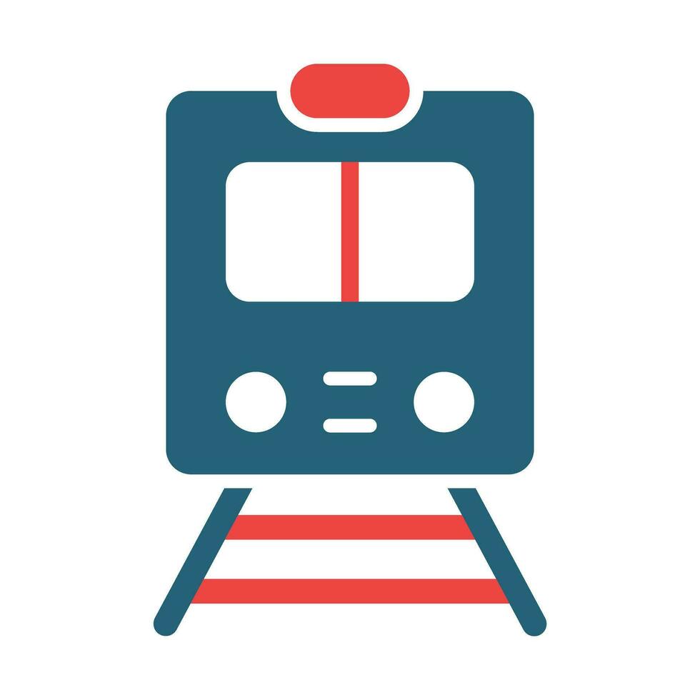 Train Station Glyph Two Color Icon Design vector