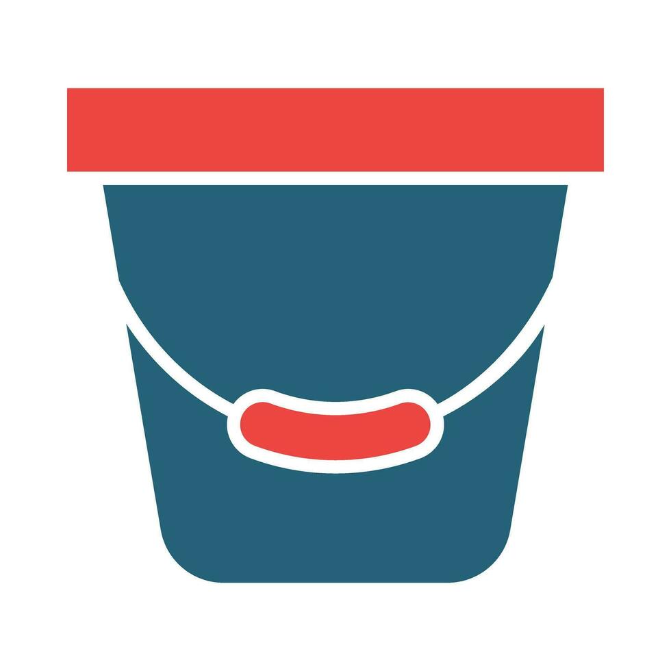 Bucket Glyph Two Color Icon Design vector