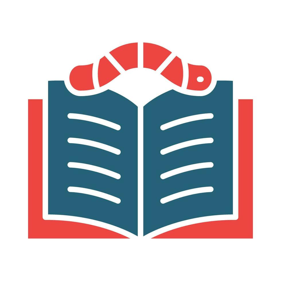 Bookworm Glyph Two Color Icon Design vector