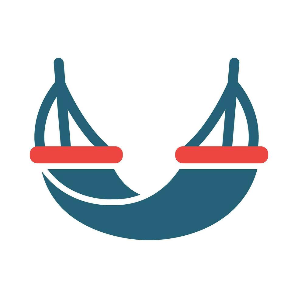 Hammock Glyph Two Color Icon Design vector