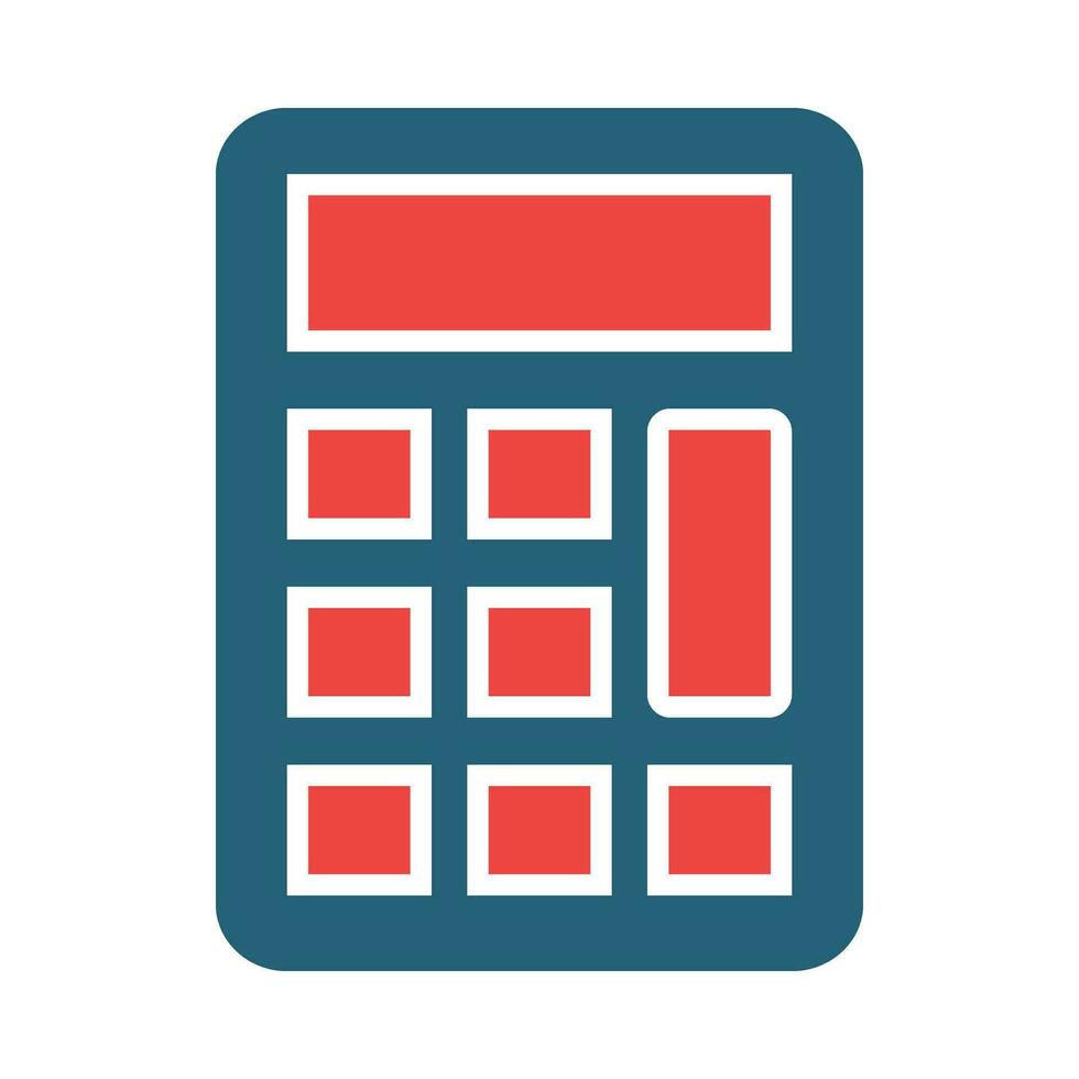 Calculator Glyph Two Color Icon Design vector