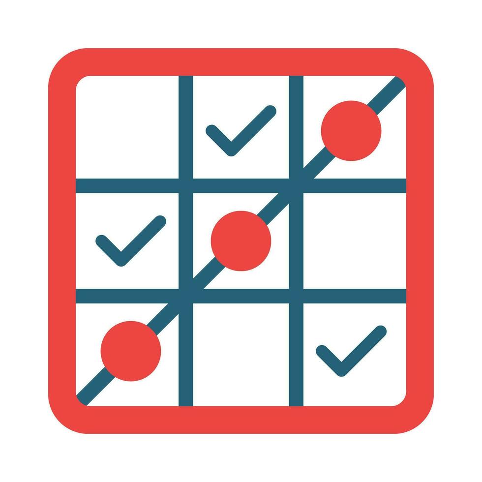 Tic Tac Toe Glyph Two Color Icon Design vector