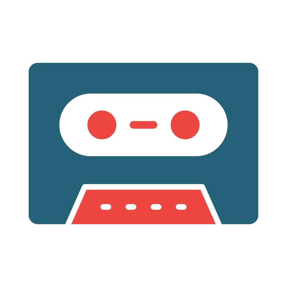 Cassette Player Glyph Two Color Icon Design vector