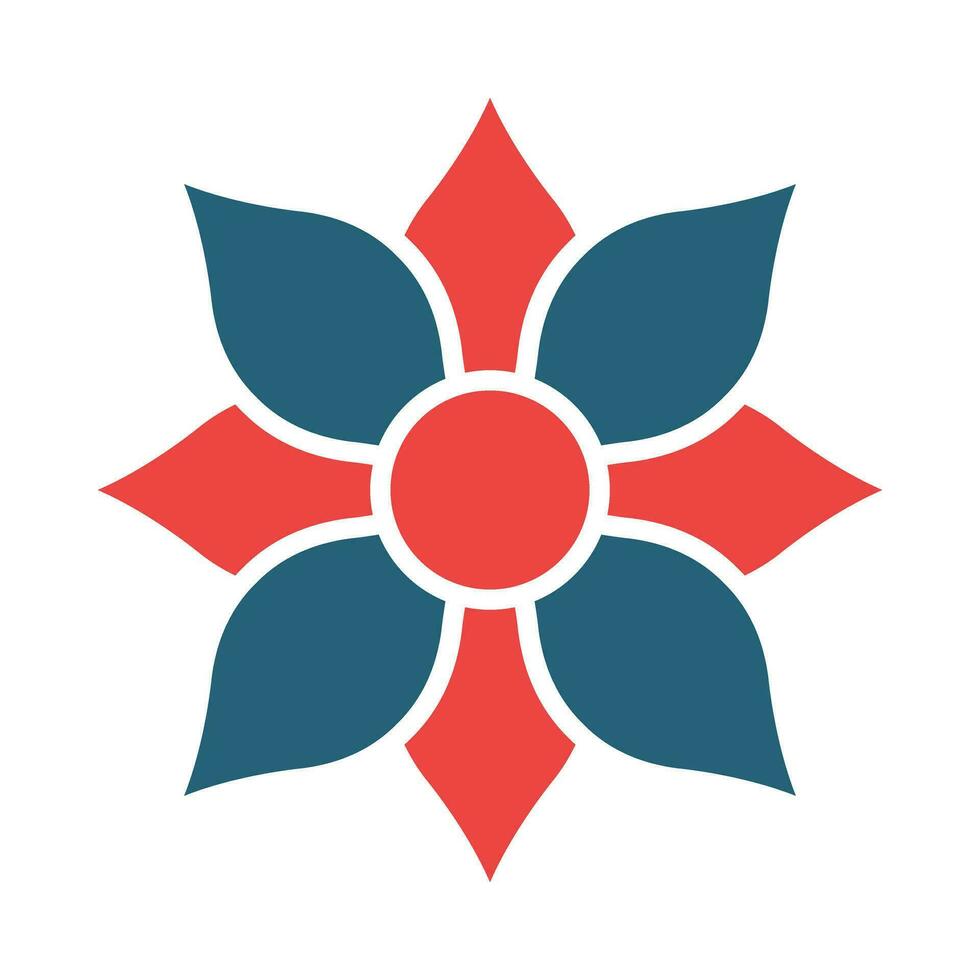 Flower Glyph Two Color Icon Design vector