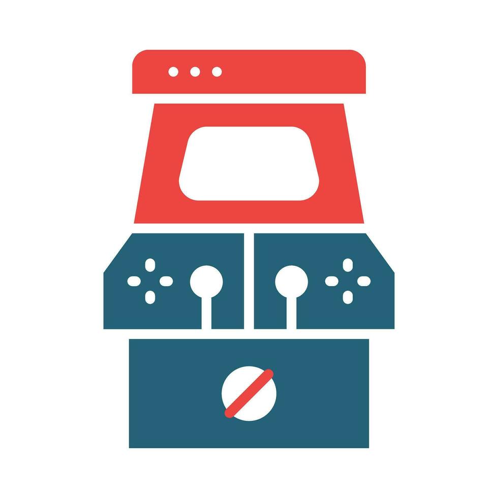 Arcade Game Glyph Two Color Icon Design vector