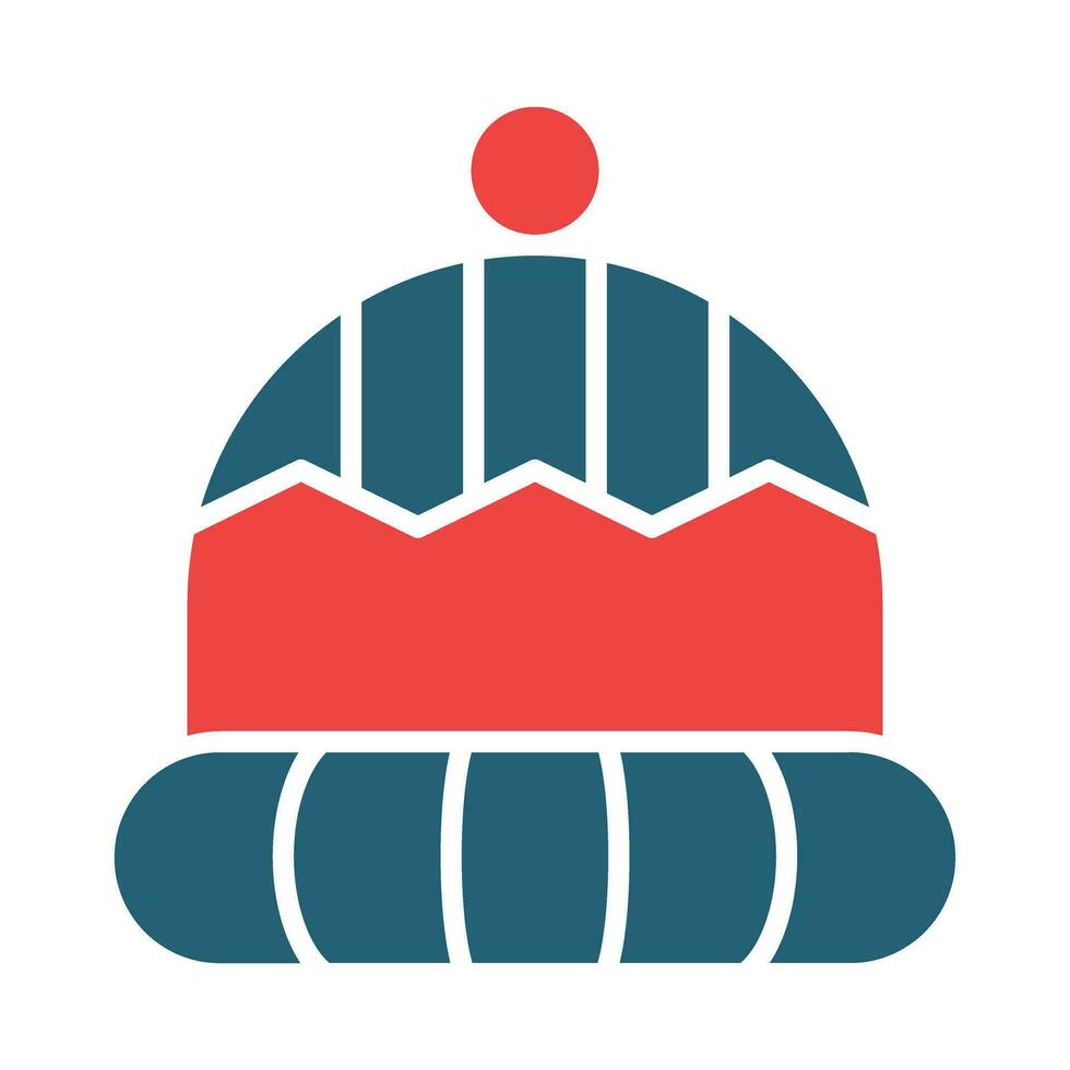 Beanie Glyph Two Color Icon Design vector