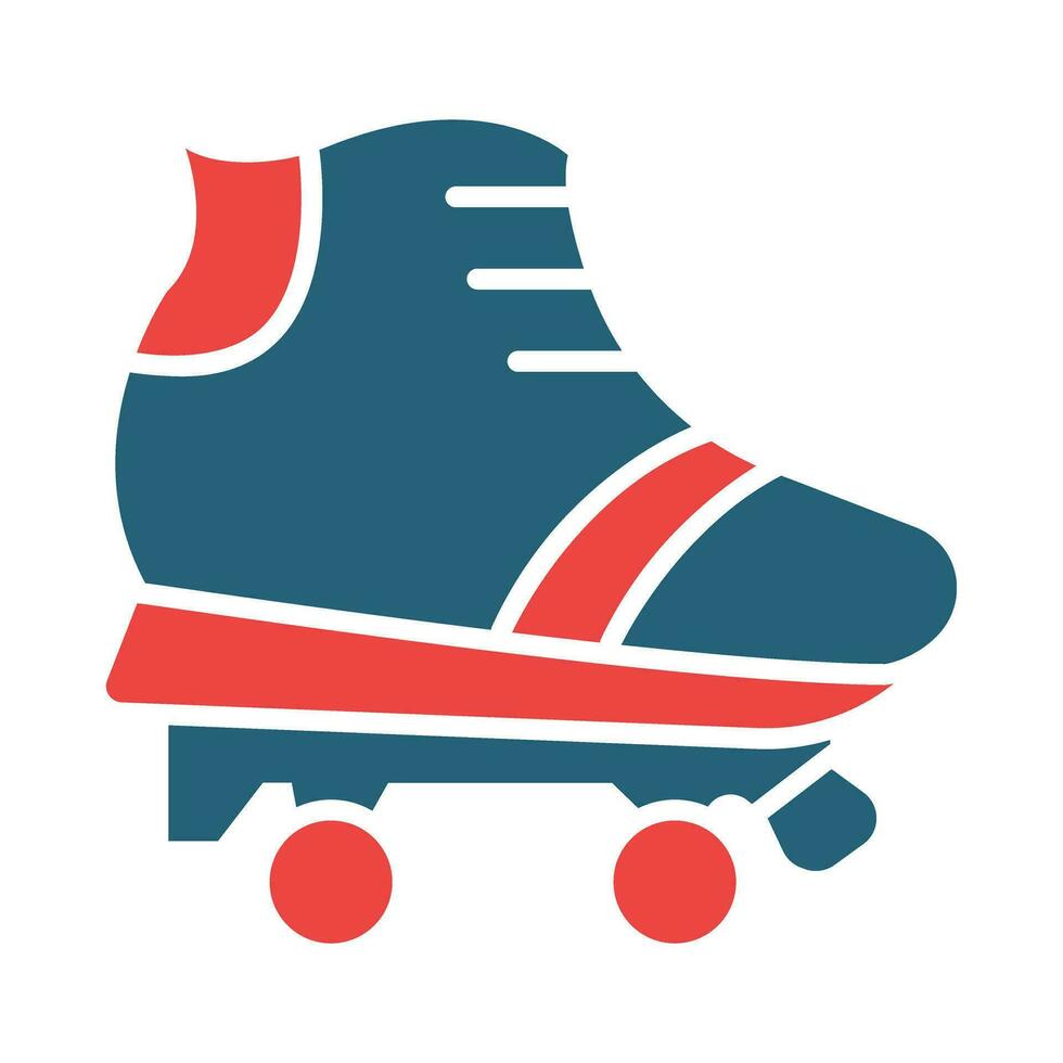 Roller Skate Glyph Two Color Icon Design vector