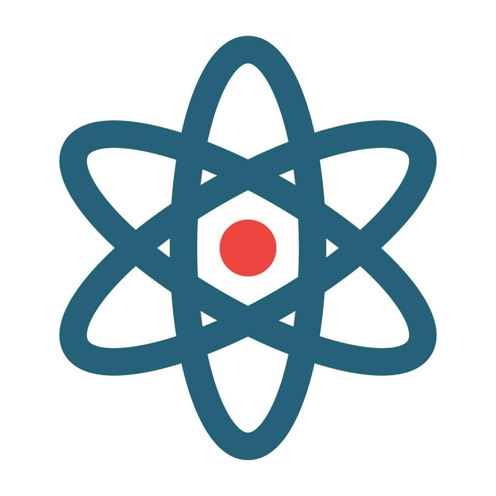 Atom Glyph Two Color Icon Design vector