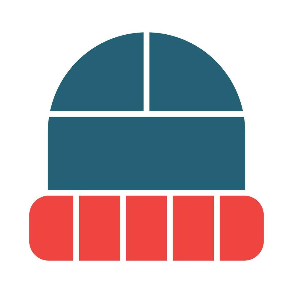 Toque Hat Glyph Two Color Icon Design vector