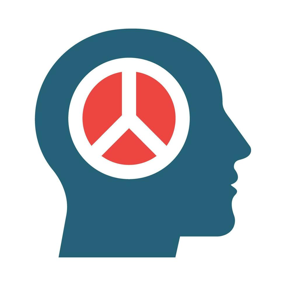 Peace Of Mind Glyph Two Color Icon Design vector