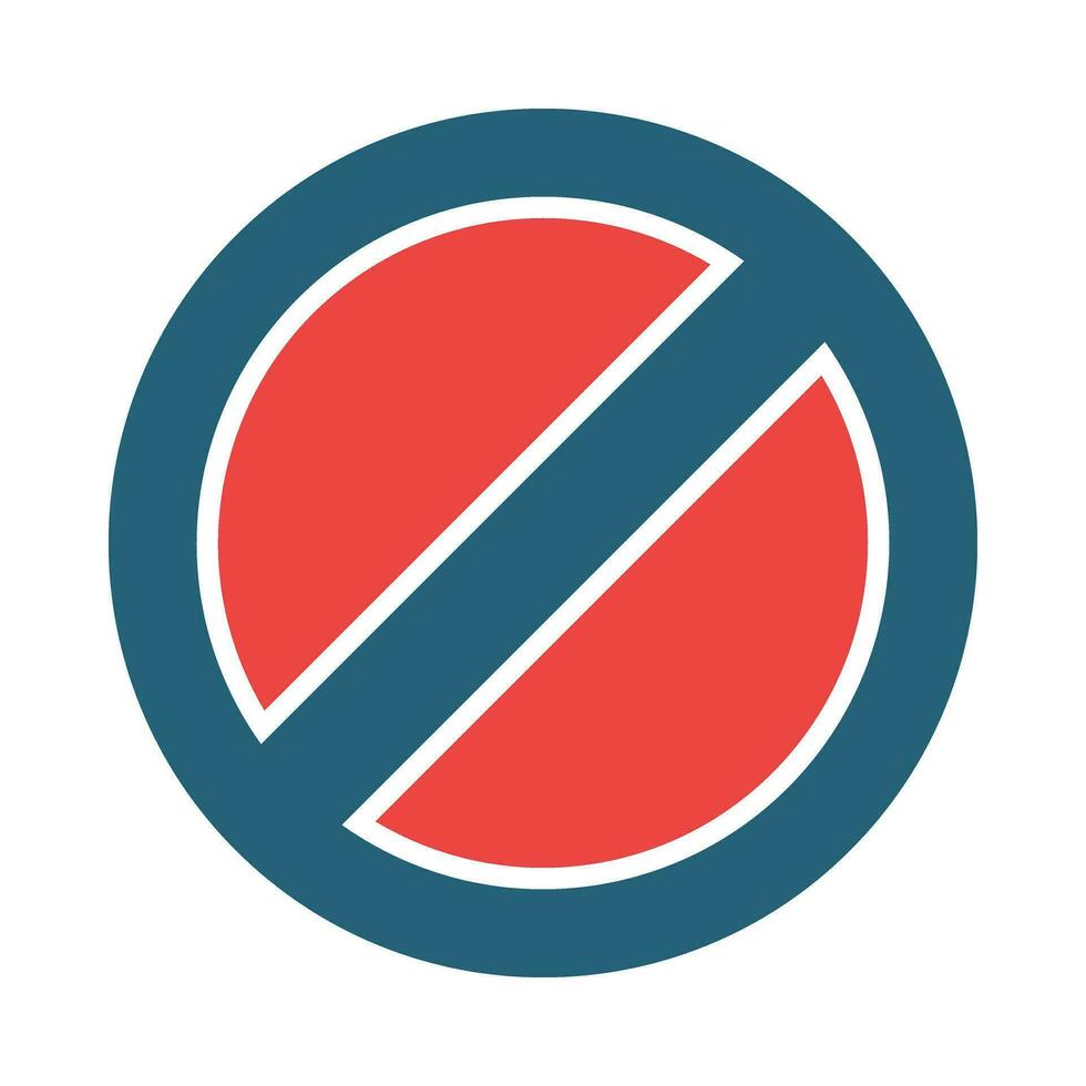 Cross Out Glyph Two Color Icon Design vector