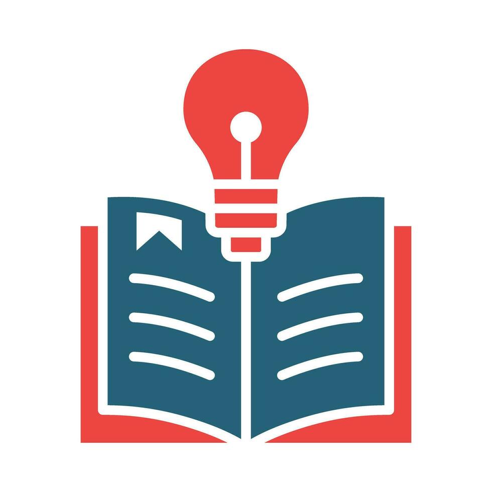 Learning Glyph Two Color Icon Design vector