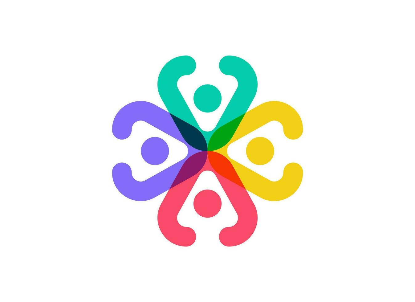 Colorful Family People Unity Group Logo Design vector
