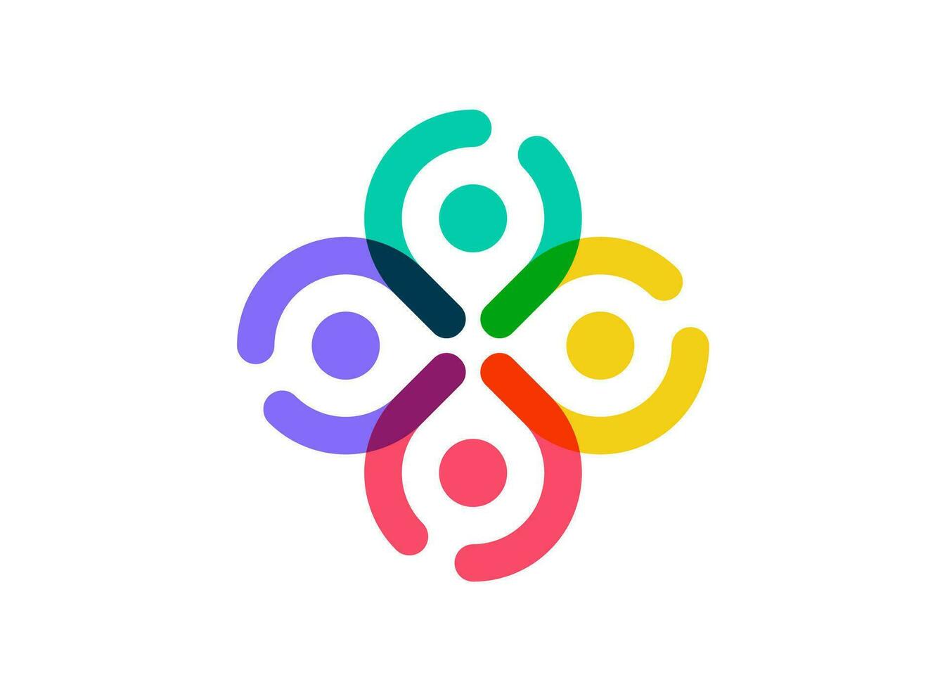 Colorful Family People Unity Group Logo Design vector