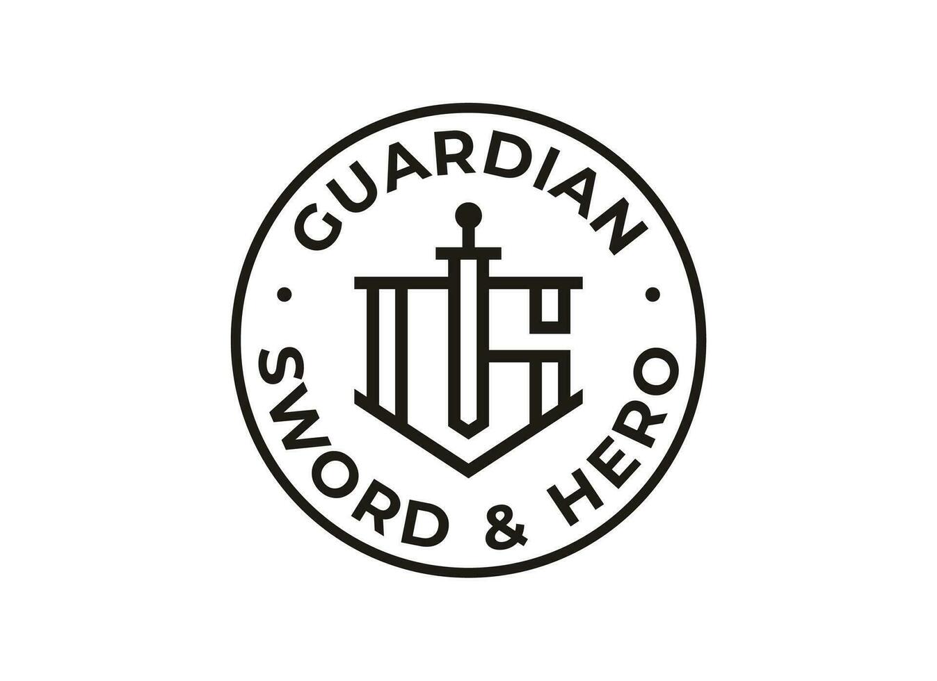 Letter G Sword Logo Design vector