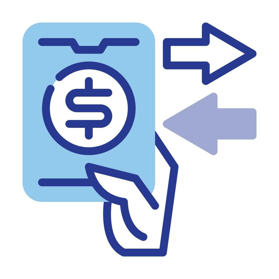 Money transfer flat icon vector