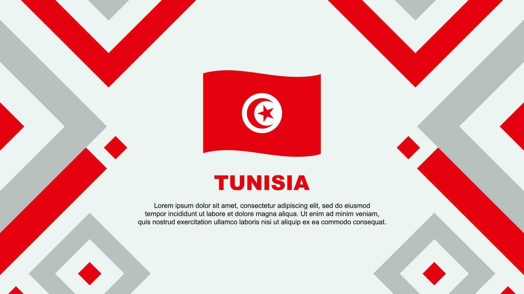 Tunisia Flag Abstract Background Design Template. Tunisia Independence Day Banner Wallpaper Vector Illustration. Tunisia Template