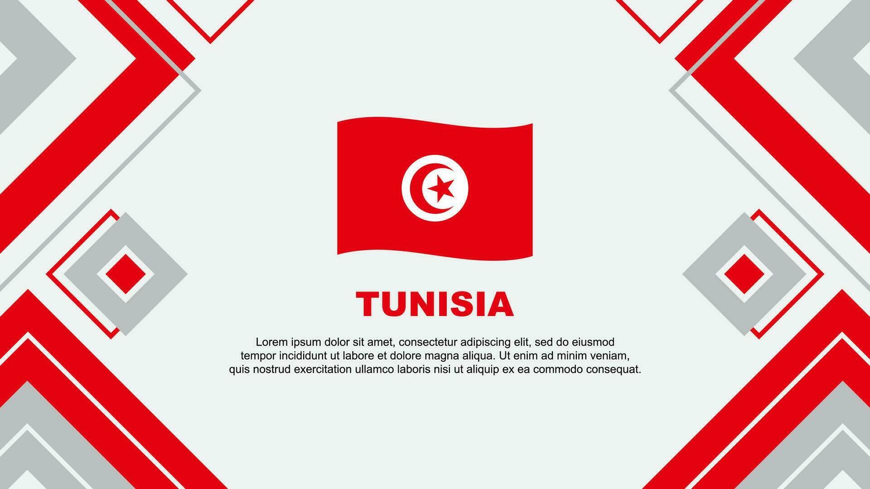 Tunisia Flag Abstract Background Design Template. Tunisia Independence Day Banner Wallpaper Vector Illustration. Tunisia Background