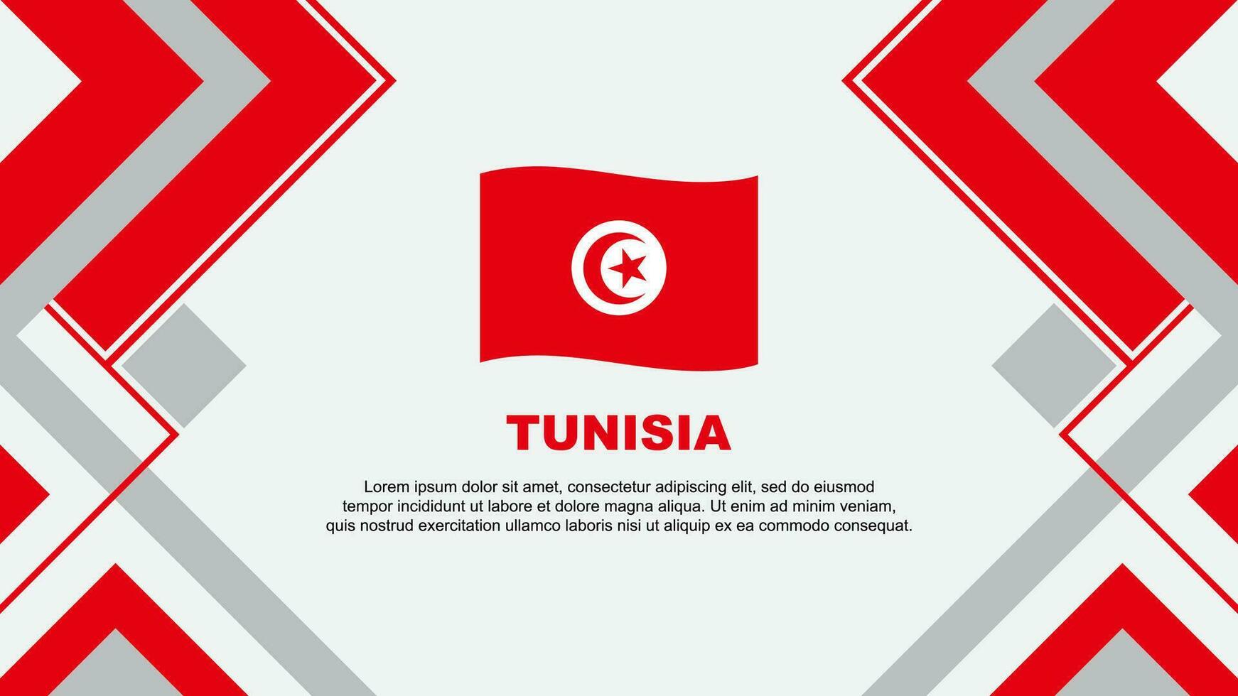 Tunisia Flag Abstract Background Design Template. Tunisia Independence Day Banner Wallpaper Vector Illustration. Tunisia Banner