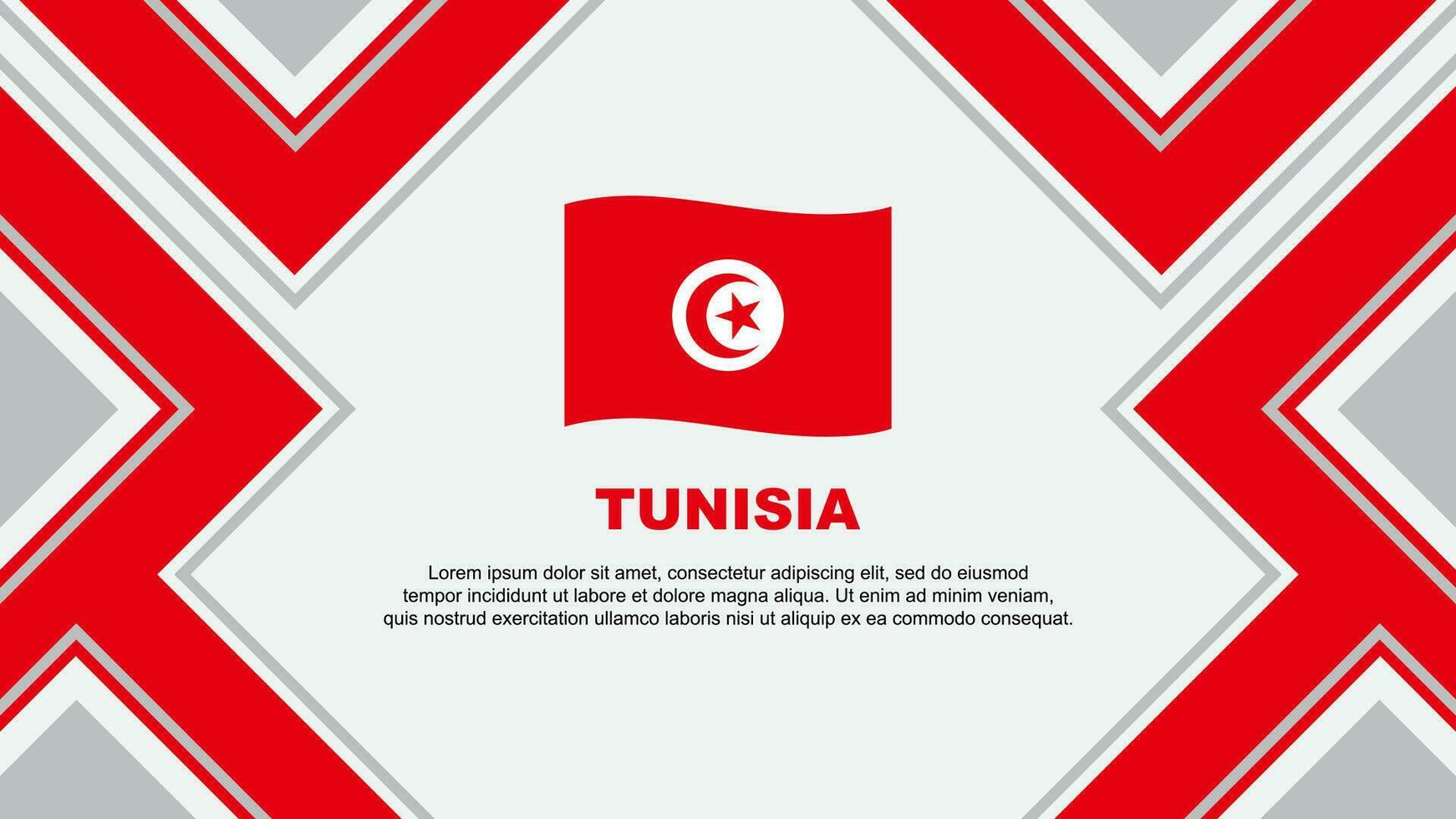 Tunisia Flag Abstract Background Design Template. Tunisia Independence Day Banner Wallpaper Vector Illustration. Tunisia Vector