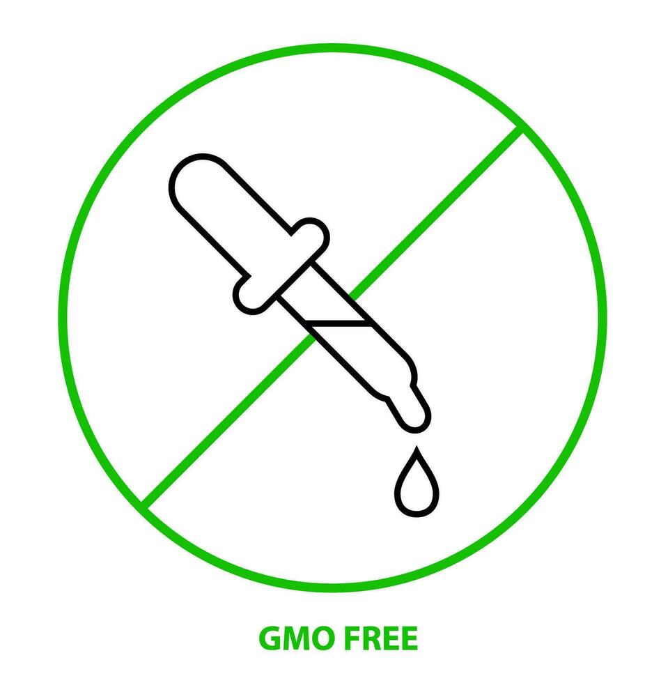 GMO free icon. No GMO added product label. Healthy food sign. Nature product and organic food badge vector