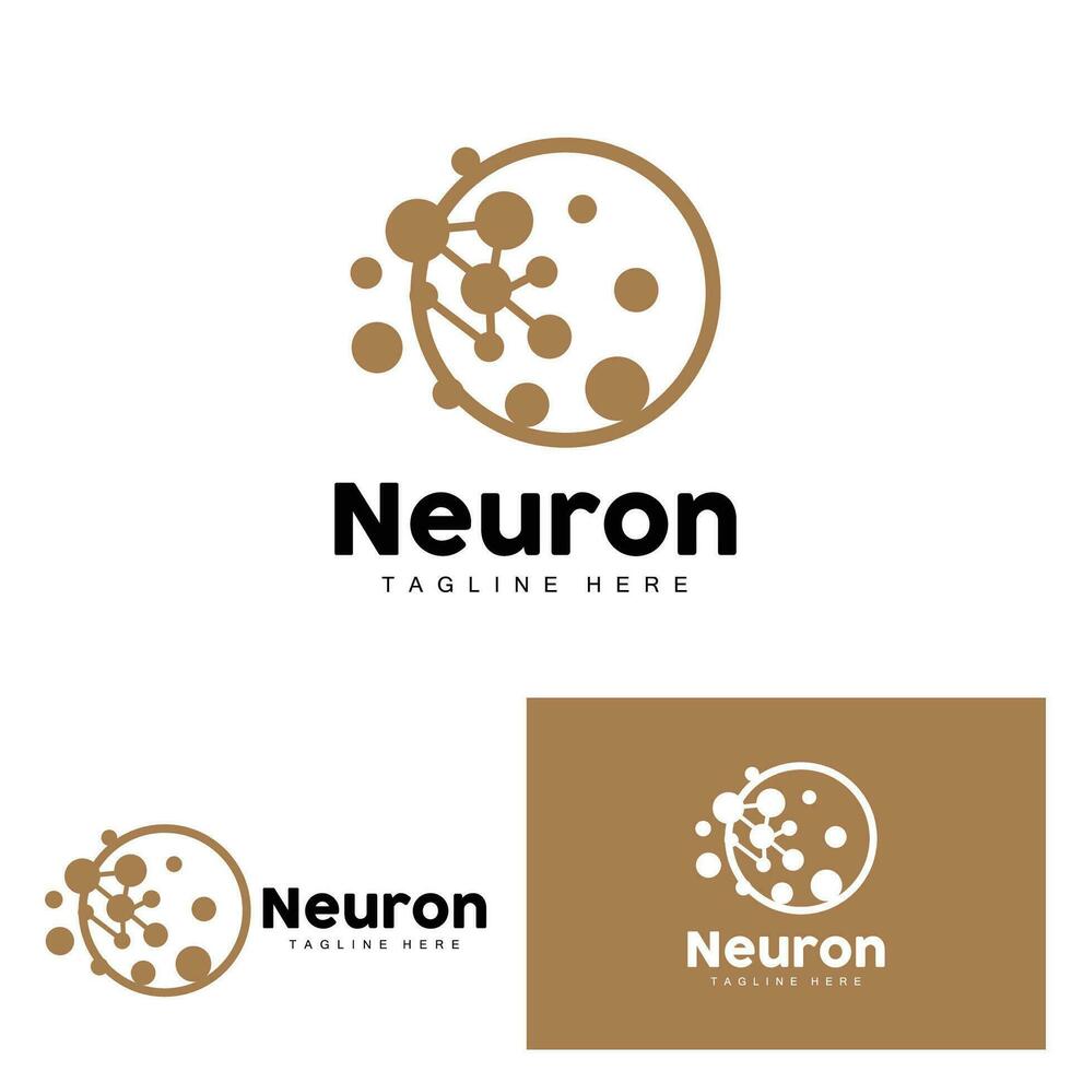 Neuron Logo Design Health Illustration DNA Molecule Nerve Cell Abstract Simple Illustration vector