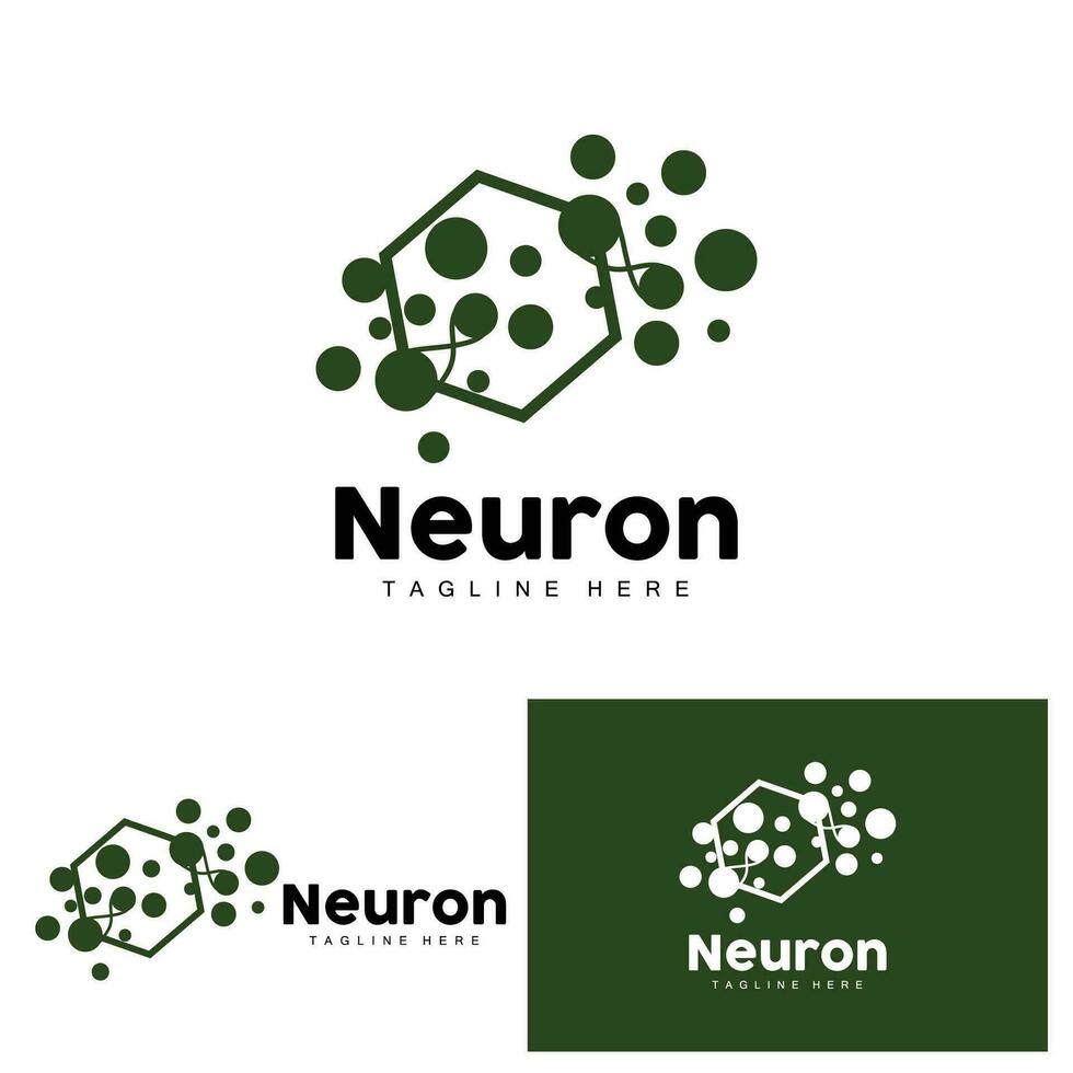 Neuron Logo Design Health Illustration DNA Molecule Nerve Cell Abstract Simple Illustration vector