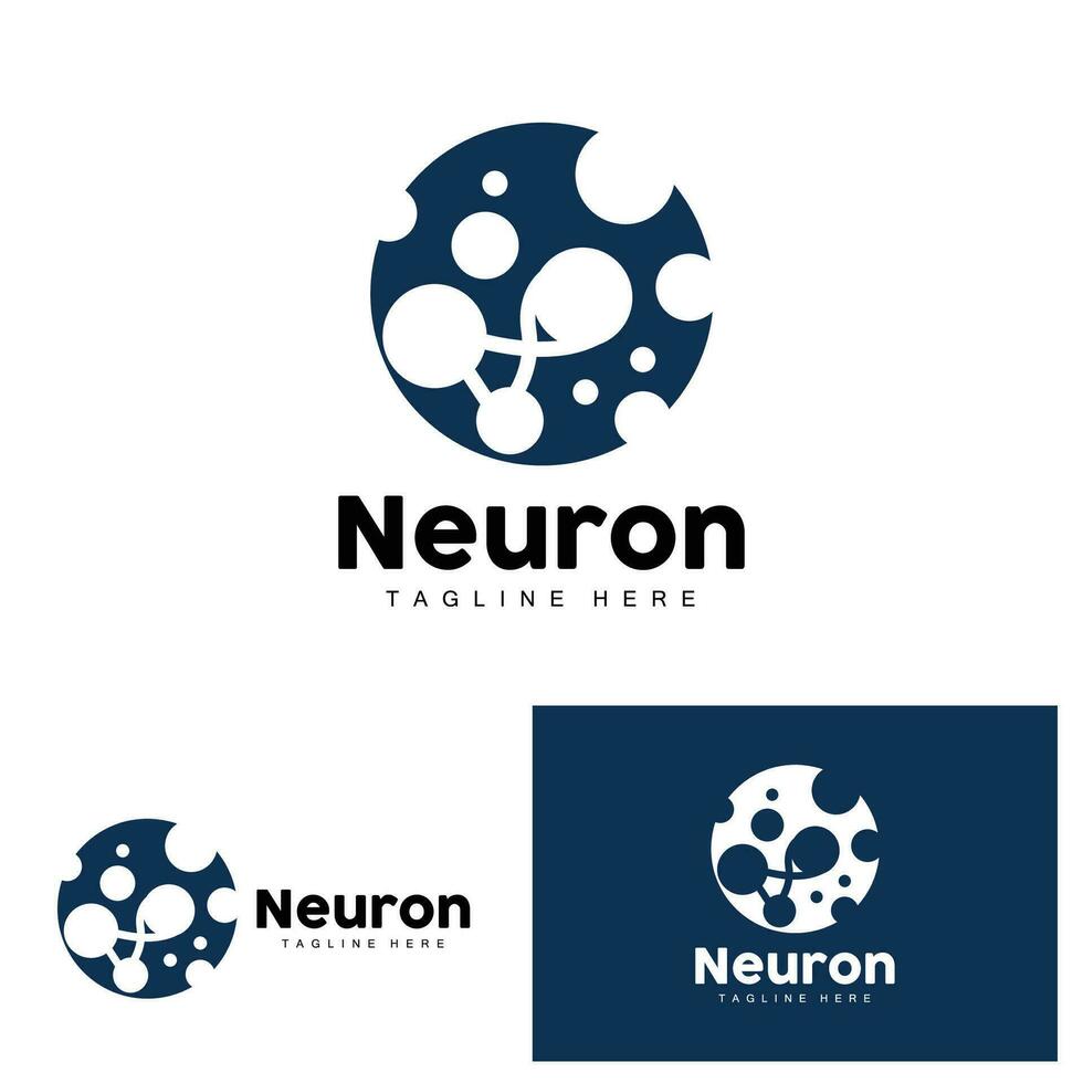 Neuron Logo Design Health Illustration DNA Molecule Nerve Cell Abstract Simple Illustration vector