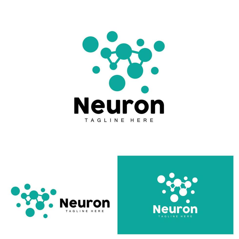 Neuron Logo Design Health Illustration DNA Molecule Nerve Cell Abstract Simple Illustration vector