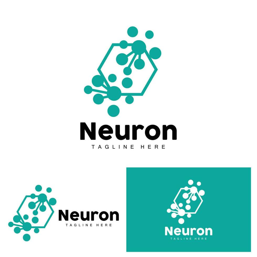 Neuron Logo Design Health Illustration DNA Molecule Nerve Cell Abstract Simple Illustration vector