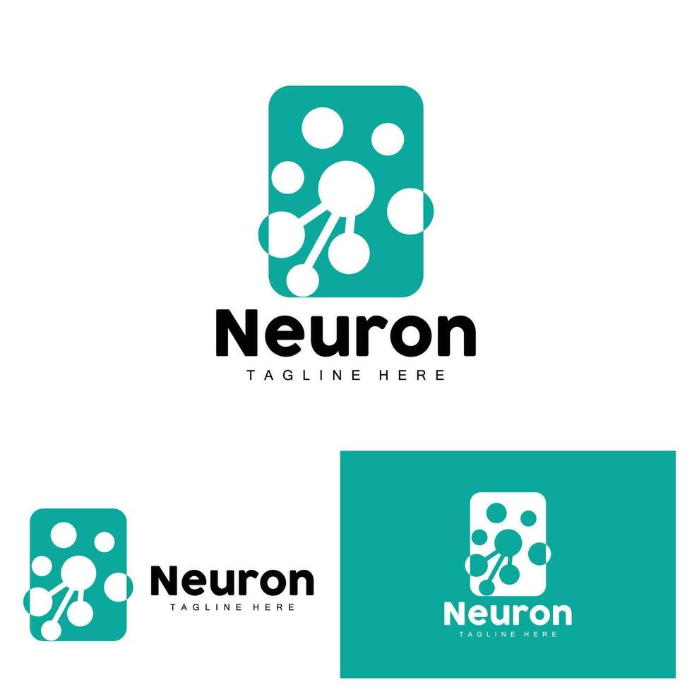 Neuron Logo Design Health Illustration DNA Molecule Nerve Cell Abstract Simple Illustration vector