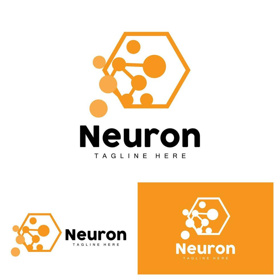 Neuron Logo Design Health Illustration DNA Molecule Nerve Cell Abstract Simple Illustration vector