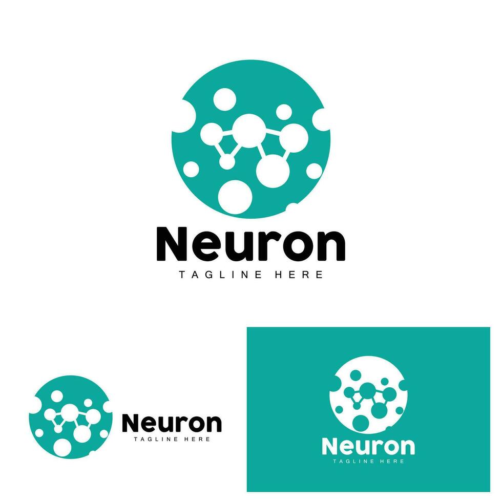 Neuron Logo Design Health Illustration DNA Molecule Nerve Cell Abstract Simple Illustration vector