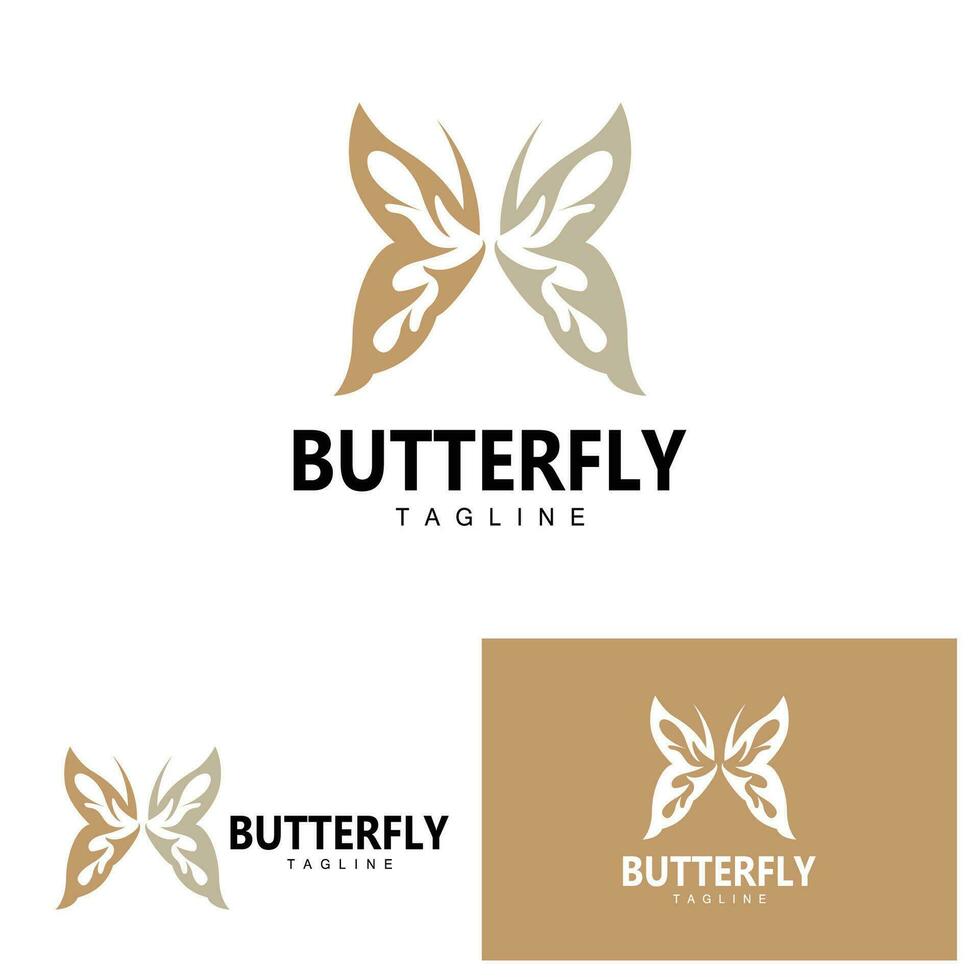 Butterfly Logo Animal Design Brand Product Beautiful and Simple Decorative Animal Wing vector