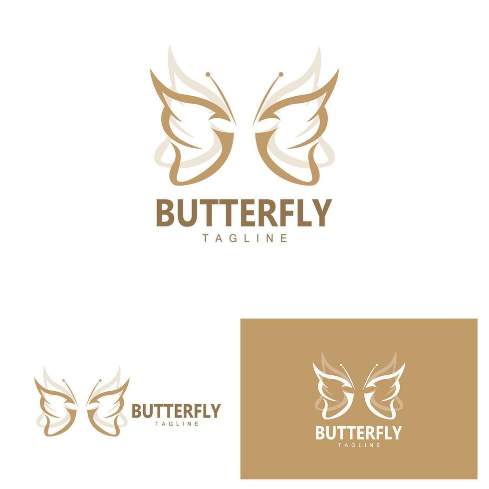 Butterfly Logo Animal Design Brand Product Beautiful and Simple Decorative Animal Wing vector