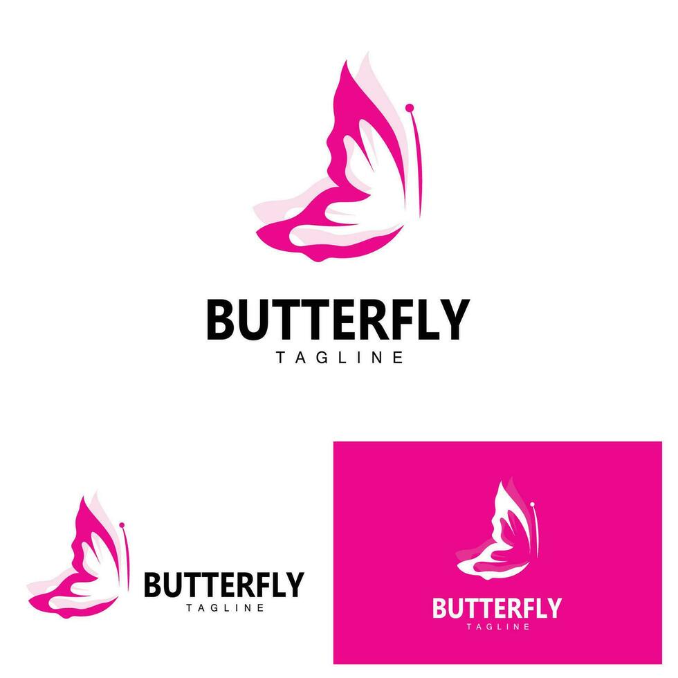 Butterfly Logo Animal Design Brand Product Beautiful and Simple Decorative Animal Wing vector