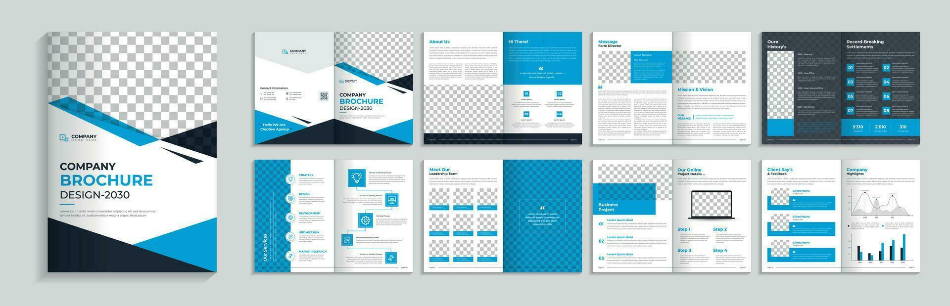 Corporate brochure template. New business company catalog design vector