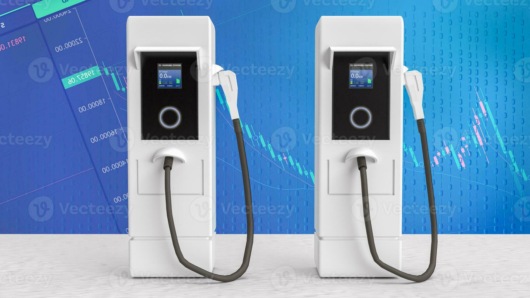 The EV station for technology or transport concept 3d rendering. photo