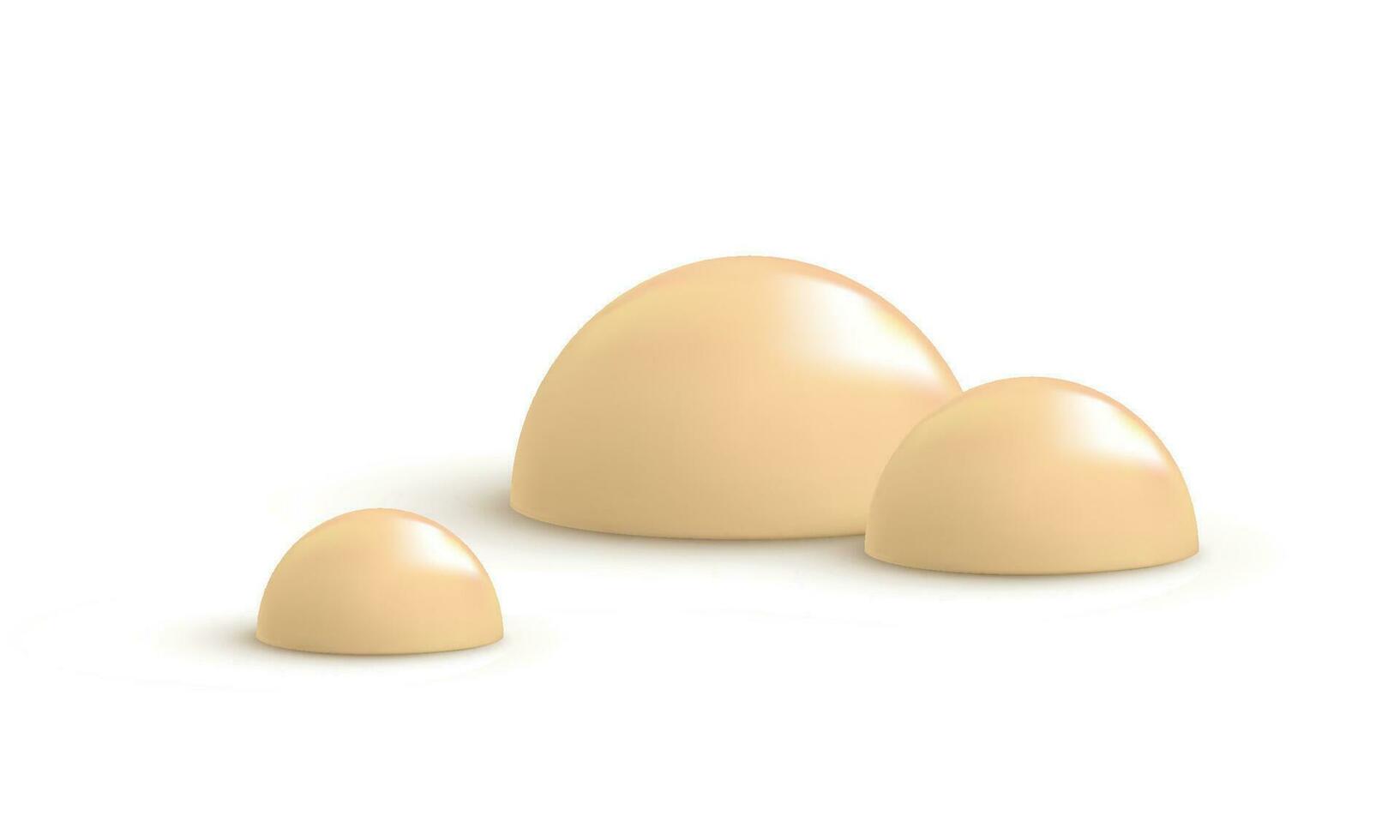 Vector yellow realistic volume half circle glossy 3d template decorative design. podium product