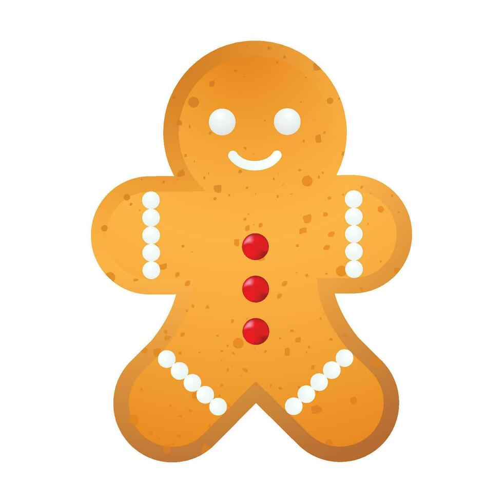 Vector hand drawn gingerbread man cookie