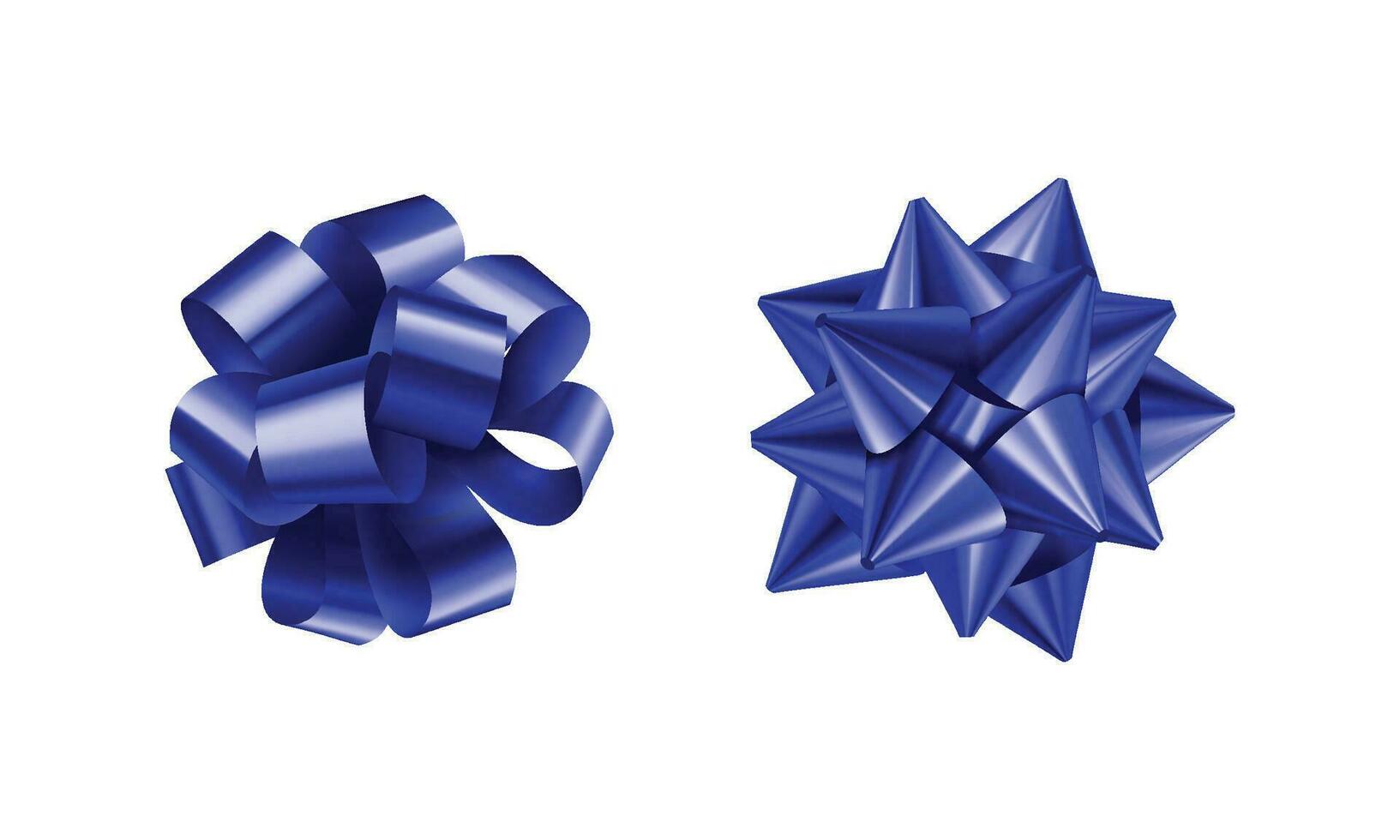 Vector blue bows for wrapping present box set