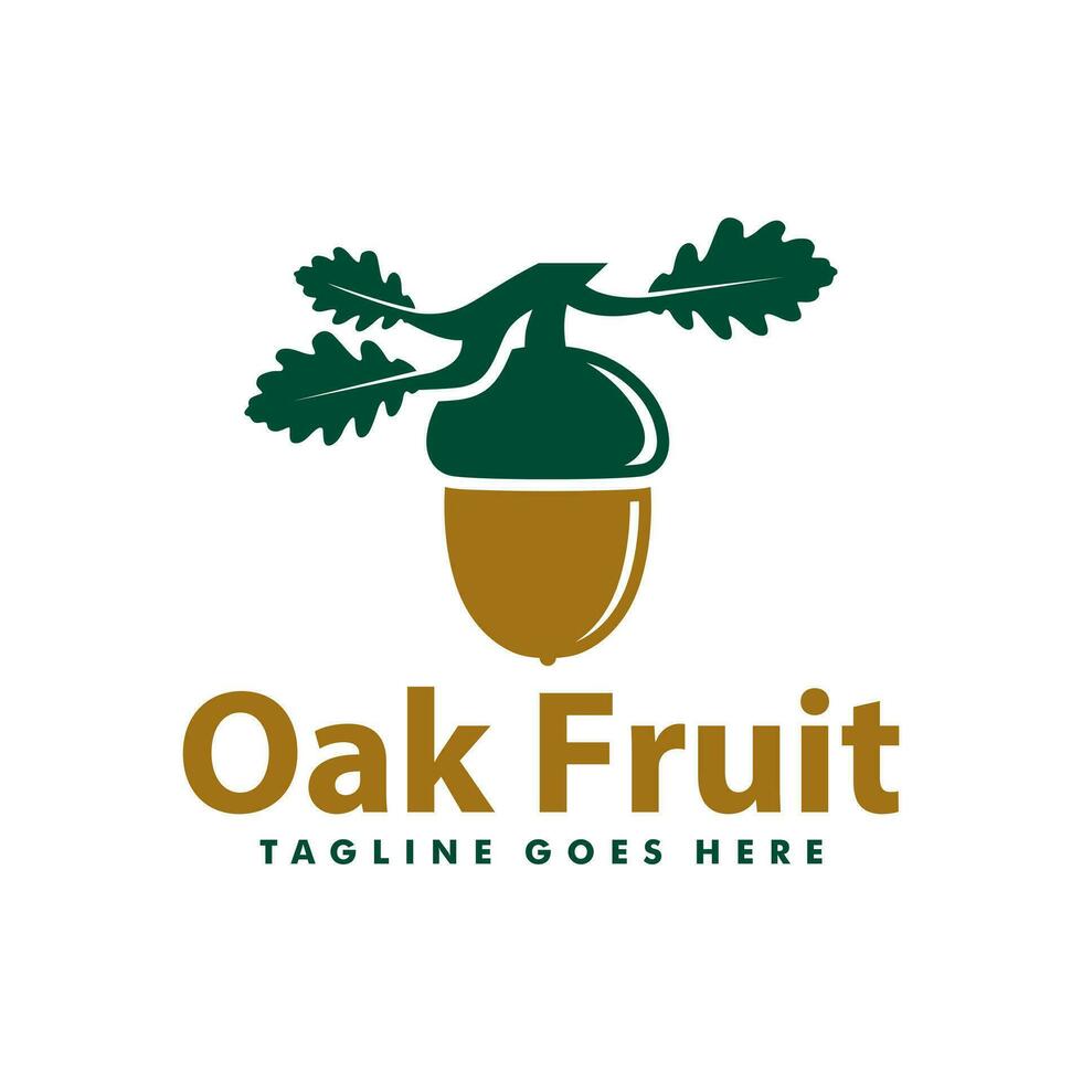 oak fruit illustration logo vector