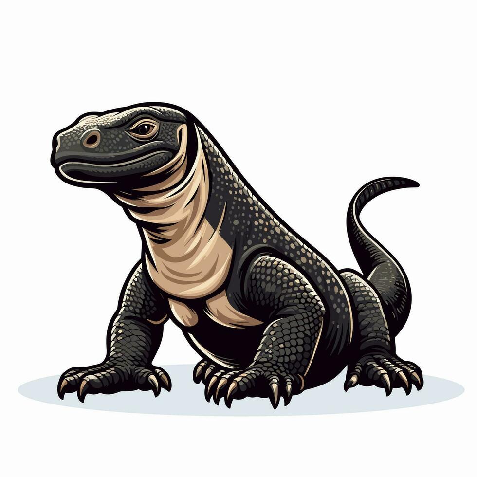 Komodo Dragon Cartoon Illustration vector