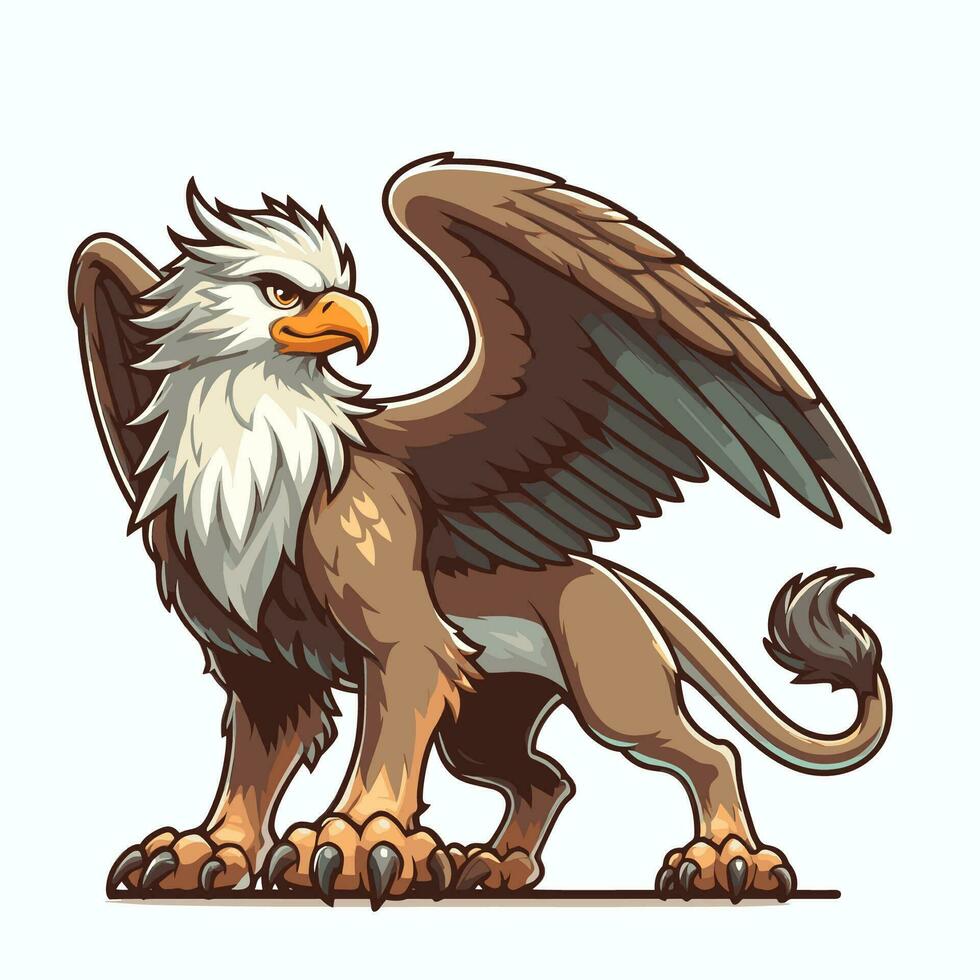 Vector illustration griffin mythology pose