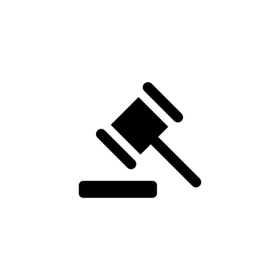 court icon simple design hammer justice illustration logo vector