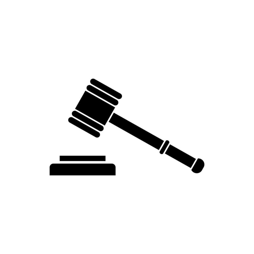 court icon simple design hammer justice illustration logo vector