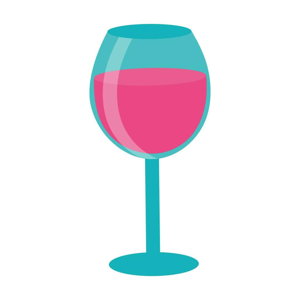 Glass of wine. Vector illustration isolated on white background.