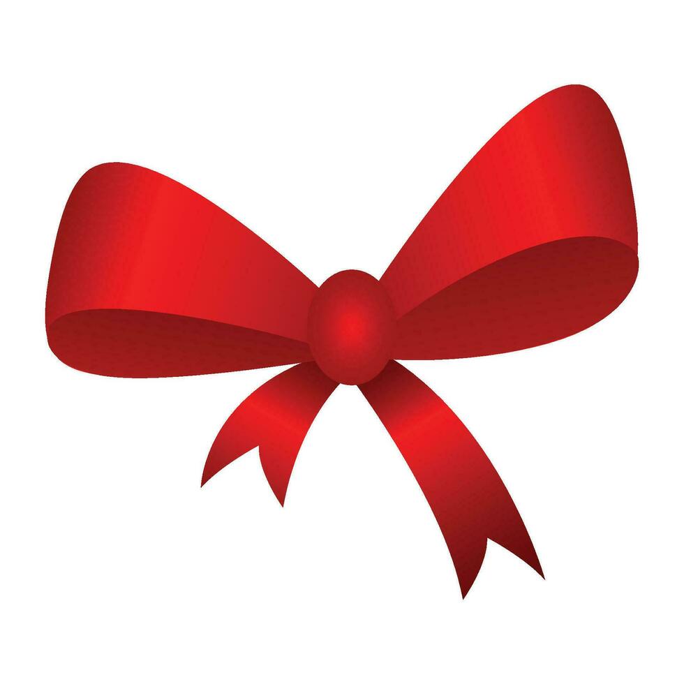 Vector christmas red ribbons bow on white background