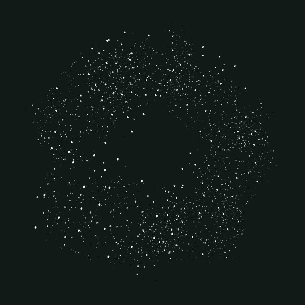 Vector white dust modern black background. shine backdrop. silver circle paper background