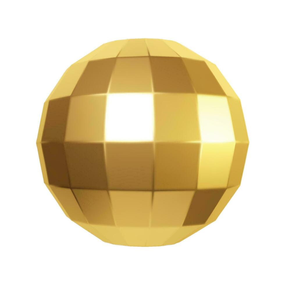 Vector mirror ball gold, elements for artwork greeting gift box holiday background cards